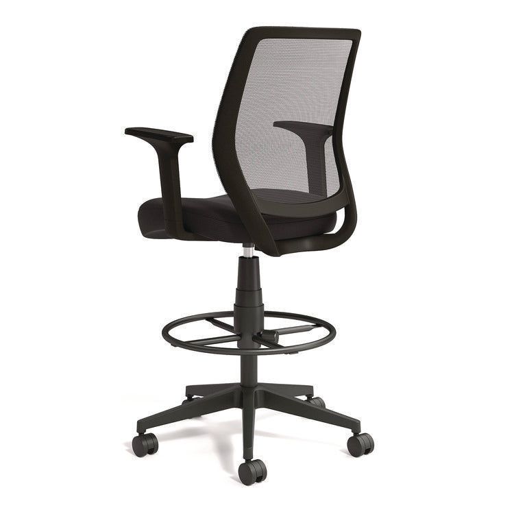 Alera Wessex Drafting Stool, Mesh Back, Supports Up to 275 lb, 27.95 to 33.66 Seat Height, Black Seat, Black Back, Black Base