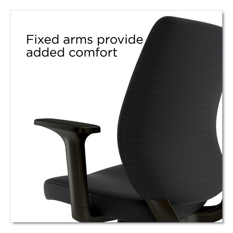 Alera Wessex Ergonomic Fabric Task Chair, Supports Up to 275 lb, 17.13 to 20.83 Seat Height, Black Seat/Back, Black Base