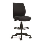 Alera Wessex Drafting Stool, Fabric, Supports Up to 275 lb, 27.95 to 33.66 Seat Height, Black Seat, Black Back, Black Base