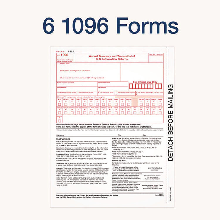 4-Part 1099-MISC Tax Forms with Tax Forms Helper, 2024, Four-Part Carbonless, 8.5 x 5.5, 2 Forms/Sheet, 50 Forms Total