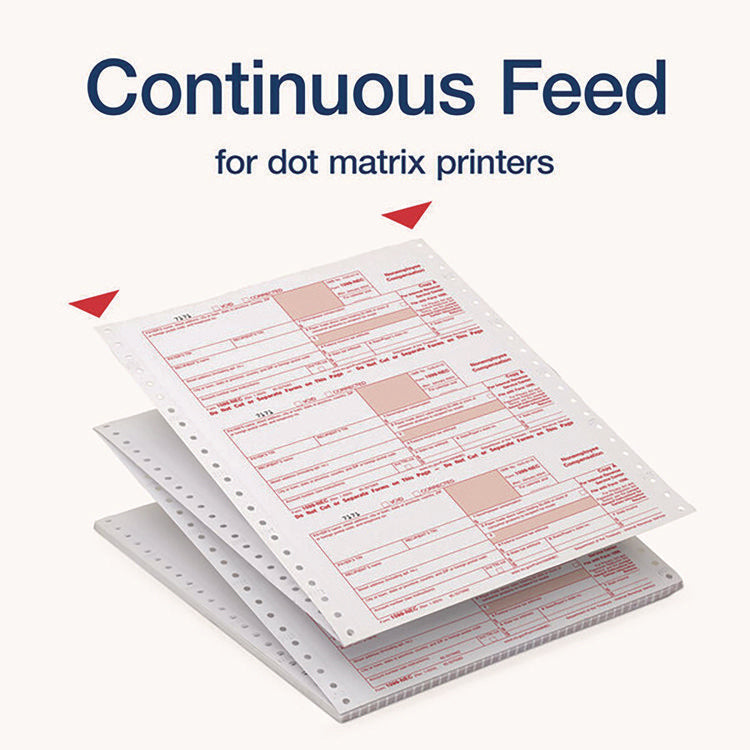 4-Part 1099-NEC Continuous Feed Tax Forms, Fiscal Year: 2024, Four-Part Carbonless, 8.5 x 5.5, 2 Forms/Sheet, 24 Forms Total