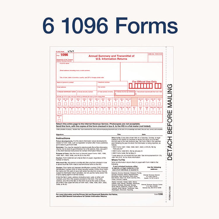 4-Part 1099-NEC Continuous Feed Tax Forms, Fiscal Year: 2024, Four-Part Carbonless, 8.5 x 5.5, 2 Forms/Sheet, 24 Forms Total