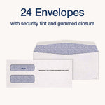 4-Part 1099-NEC Tax Form Kit with Security Envelopes and Tax Forms Helper, 2024, 8.5 x 3.5, 3 Forms/Sheet, 24 Forms Total