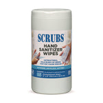 Hand Sanitizer Wipes, 1-Ply, 6 x 8, Unscented, Blue/White, 85/Canisters, 6 Canisters/Carton