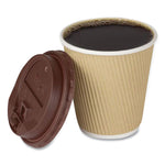Ripple Hot Cups, 10 oz, Paper, Kraft/White, 500/Carton