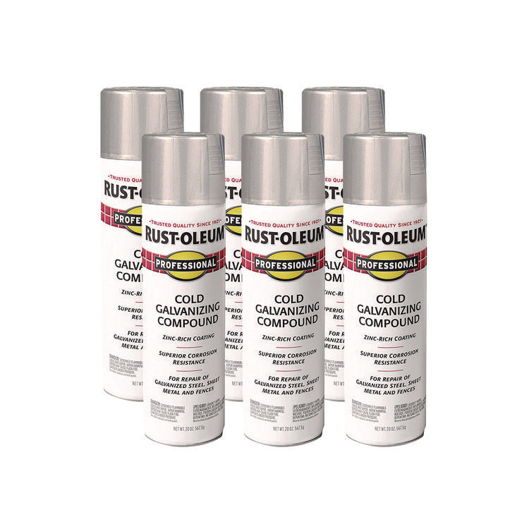 Professional Flat Cold Galvanizing Compound, Flat Cold Gray, 20 oz Aerosol Can, 6/Carton