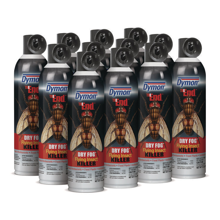 The End. Dry Fog Flying Insect Killer, 14 oz Aerosol Spray, 12/Carton