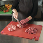 Saf-T-Grip Cutting Board, Plastic, 24 x 18, x 0.5, Red