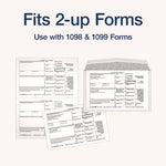 1099 Double Window Envelope, Commercial Flap, Gummed Closure, 5.63 x 9, White, 24/Pack