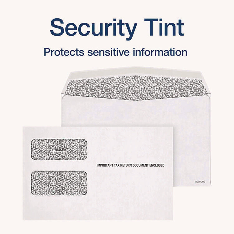 1099 Double Window Envelope, Commercial Flap, Gummed Closure, 5.63 x 9, White, 24/Pack