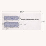 1099 Double Window Envelope, Commercial Flap, Gummed Closure, 3.75 x 8.75, White, 24/Pack