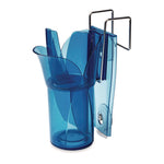 Saf-T-Scoop and Guardian System for Ice Machines, 12 oz to 16 oz Ice Scoop, Transparent Blue, 50/Carton