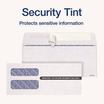 1099 Double Window Envelope, Commercial Flap, Self-Adhesive Closure, 3.75 x 8.75, White, 24/Pack