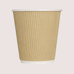 Ripple Hot Cups, 10 oz, Paper, Kraft/White, 500/Carton