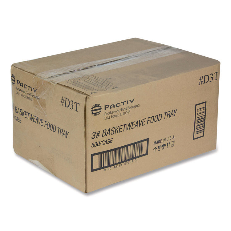 Paperboard Food Tray, 3 lb, 7.75 x 5.1 x 2.1, Red/White, 500/Carton