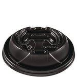 Optima Reclosable Lids for Hot Paper Cups, Fits 12 oz to 24 oz Hot Cups, Plastic, Black, 1,200/Carton