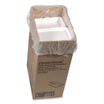 Conventional Foam Hinged Lid Container, Very Shallow, 9 x 6.5 x 1.3, White, 150/Carton