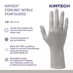 STERLING Nitrile Exam Gloves, Powder-Free, X-Small, 3.5 mil Thick, 12" Long, Sterling Gray, 100/Box