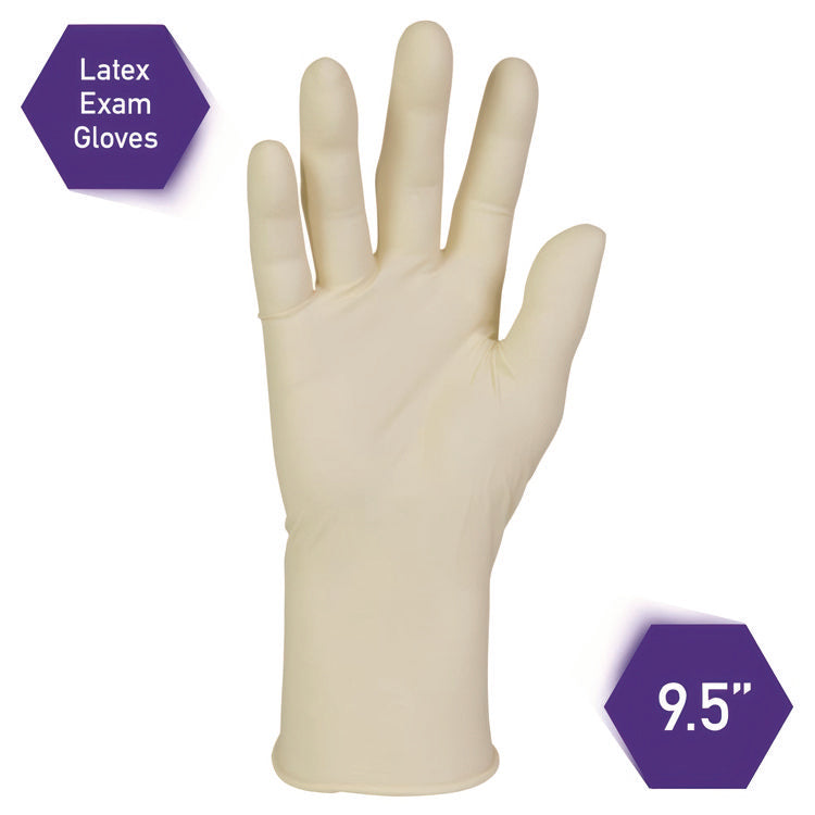 PFE Latex Exam Gloves, Powder-Free, X-Large, 6.3 mil Thick, 9.5" Long, Natural, 1,000/Carton