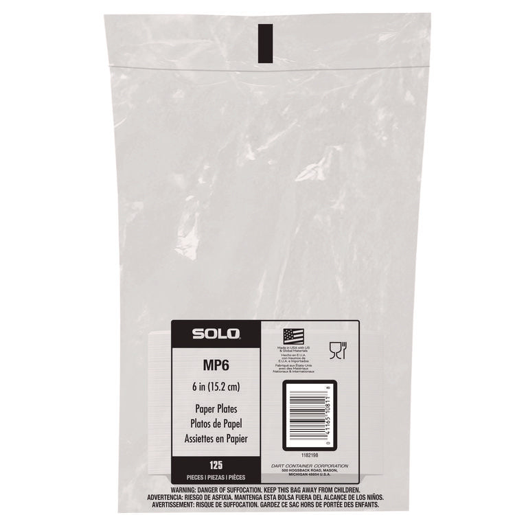 Compostable Paper Dinnerware, ProPlanet Seal, Plate, 6" dia, White, 1,000/Carton