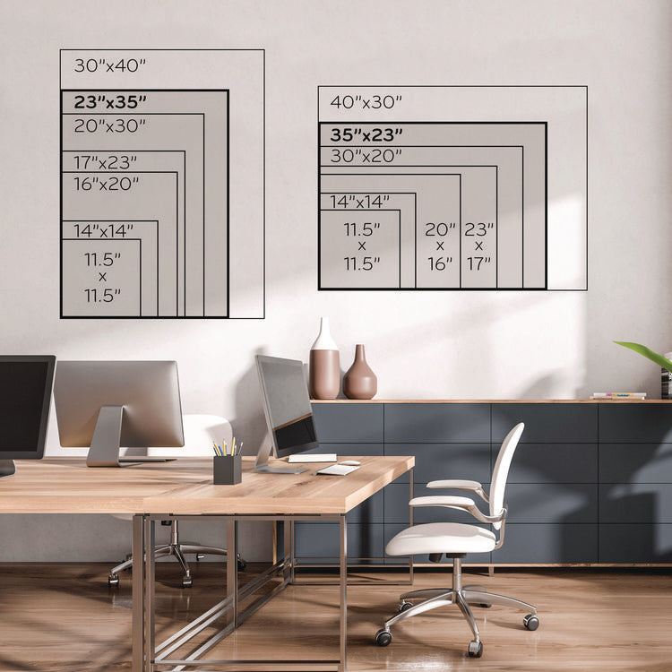 Magnetic Dry Erase Board with Wood Frame, 36" x 24" (Actual Size: 35" x 23"), White Surface, Black Wood Frame