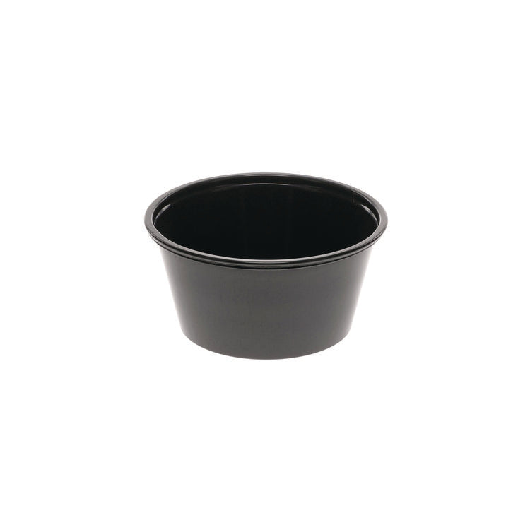 Plastic Portion Cup, 3.25 oz, Black, 3,000/Carton