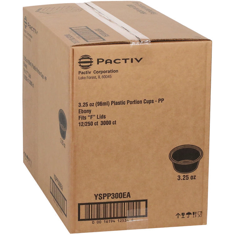 Plastic Portion Cup, 3.25 oz, Black, 3,000/Carton
