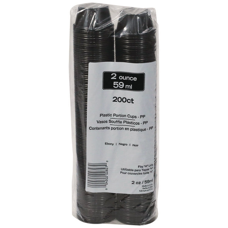 Plastic Portion Cup, 2 oz., Black, 2,400/Carton