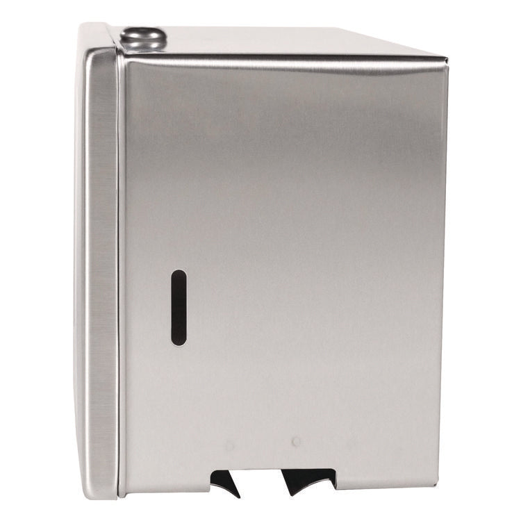 Surface-Mounted Paper Towel Dispenser, 12.13 x 6.13 x 7.25, Satin Finish Stainless Steel