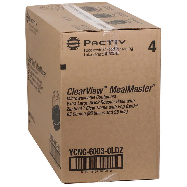 ClearView MealMaster Chicken Roaster, 10.75 x 8.5 x 4.25, Black/Clear, Plastic, 95/Carton