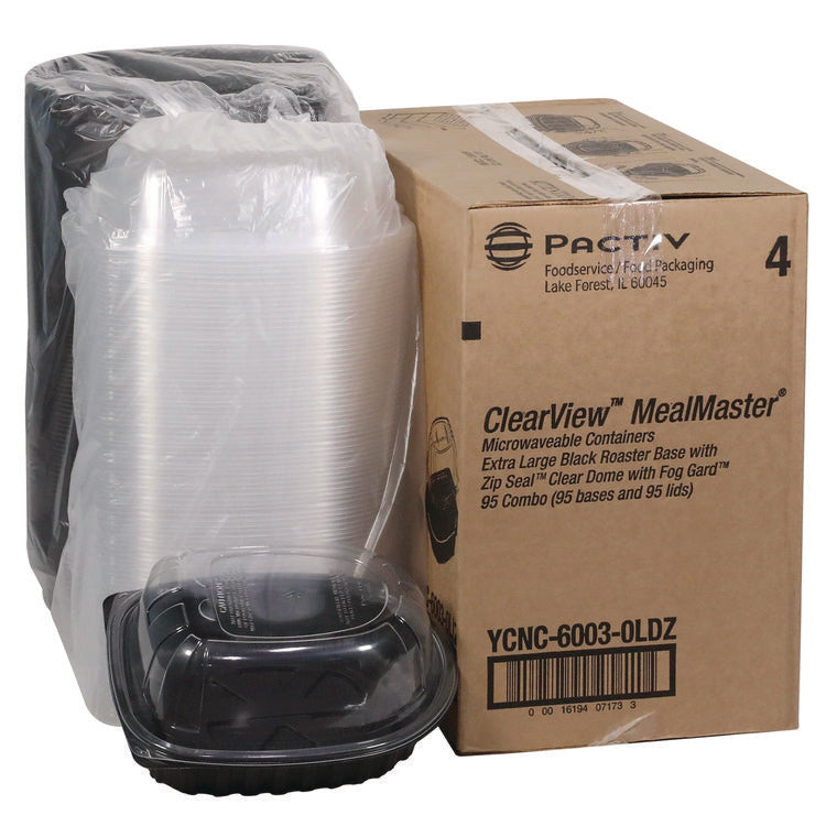 ClearView MealMaster Chicken Roaster, 10.75 x 8.5 x 4.25, Black/Clear, Plastic, 95/Carton