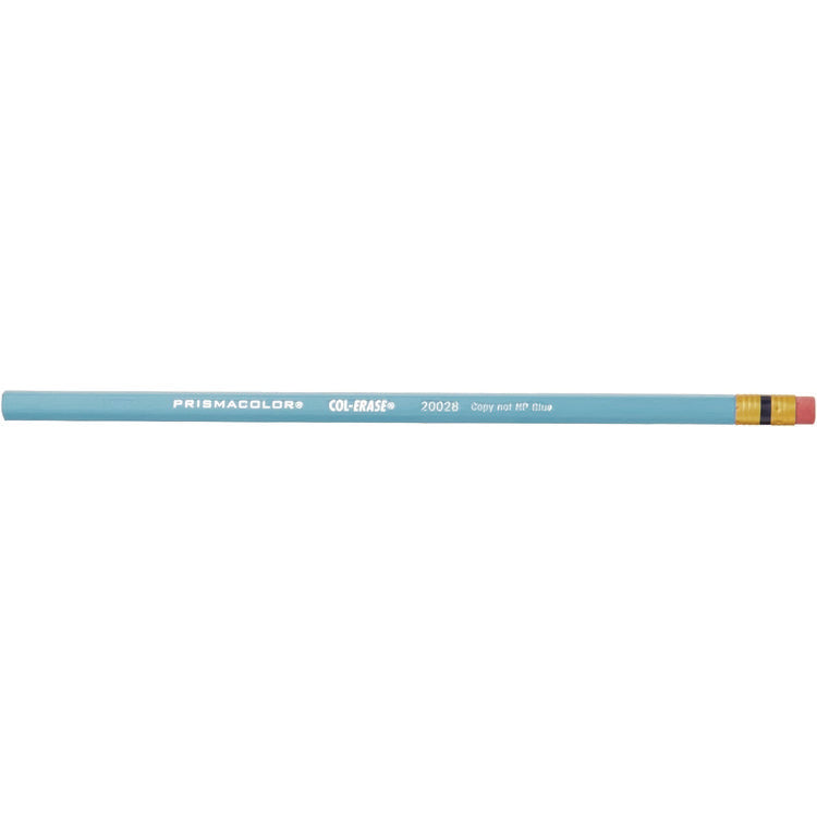 Col-Erase Pencil with Eraser, 0.7 mm, 2B, Non-Photo Blue Lead, Non-Photo Blue Barrel, Dozen