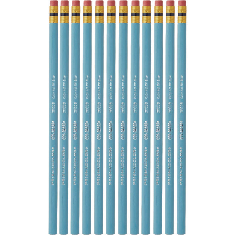 Col-Erase Pencil with Eraser, 0.7 mm, 2B, Non-Photo Blue Lead, Non-Photo Blue Barrel, Dozen