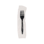 Meadoware Cutlery, Individually Wrapped, Medium Heavyweight Fork, Plastic, Black, 1,000/Carton