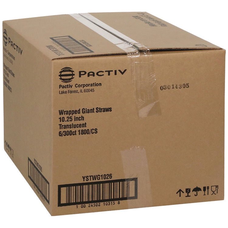 Giant Paper-Wrapped Straw, 10.25", Translucent, 1,800/Carton