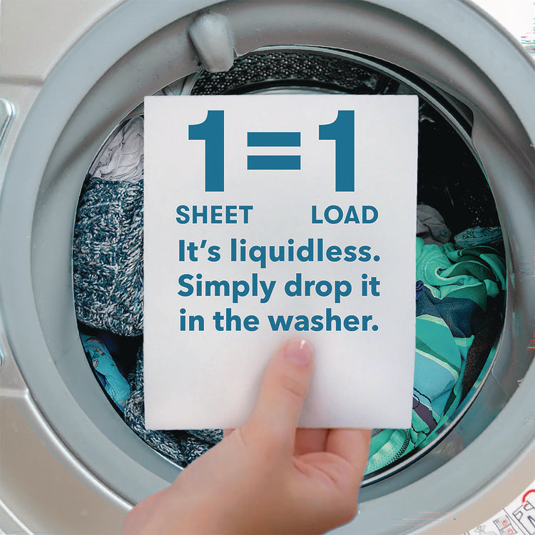Liquidless Laundry Detergent Sheets, Free and Clear, 50 Sheets/Pack, 10 Packs/Carton