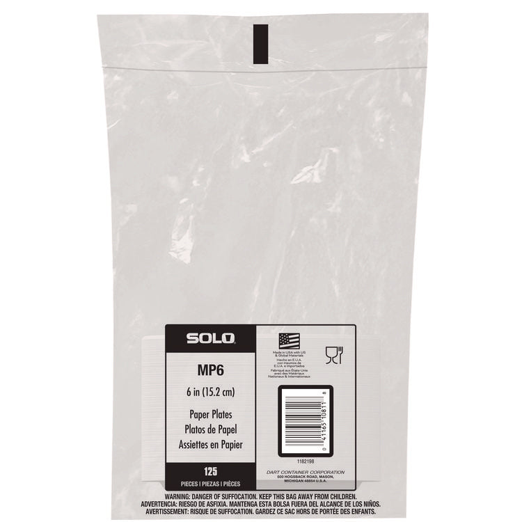 Compostable Paper Dinnerware, ProPlanet Seal, Plate, 6" dia, White, 500/Carton