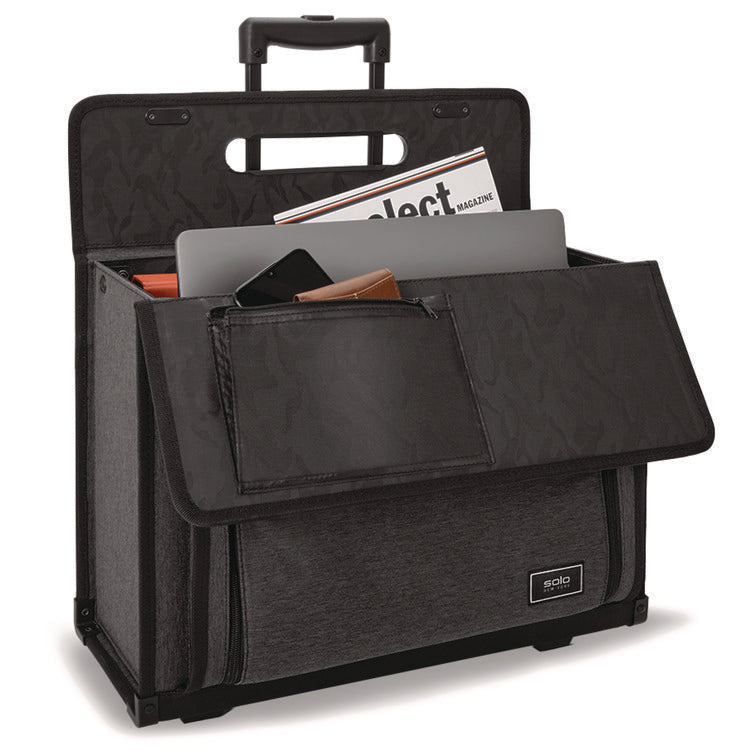 Classic Recycled Rolling Catalog Case, Fits Device Up to 17.3", 9.31 x 9.31 x 16.14, Gray/Black