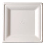 Vanguard Renewable and Compostable Sugarcane Plates, Plate, 7.87 x 7.87, White, 500/Carton