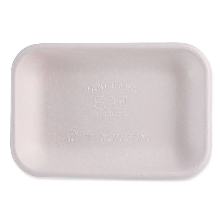WorldView Vanguard Rectangular Container, 12 oz, 7 x 4.75 x 1, Sugarcane Fiber, White, 400/Carton
