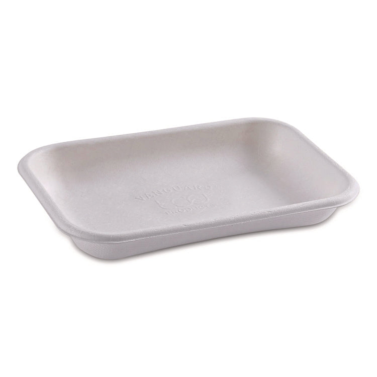 WorldView Vanguard Rectangular Container, 12 oz, 7 x 4.75 x 1, Sugarcane Fiber, White, 400/Carton