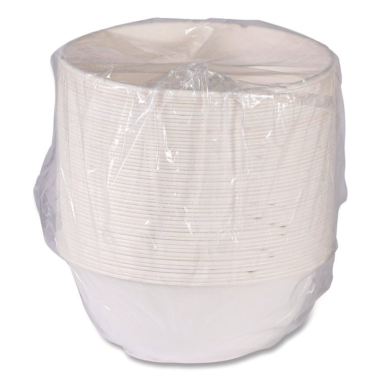 Vanguard Renewable and Compostable Sugarcane Bowls, 46 oz, White, 400/Carton
