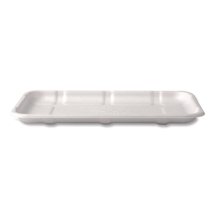 Meat and Produce Food Trays, 8.5 x 6.2 x 0.5, White, Sugarcane Fiber, 400/Carton