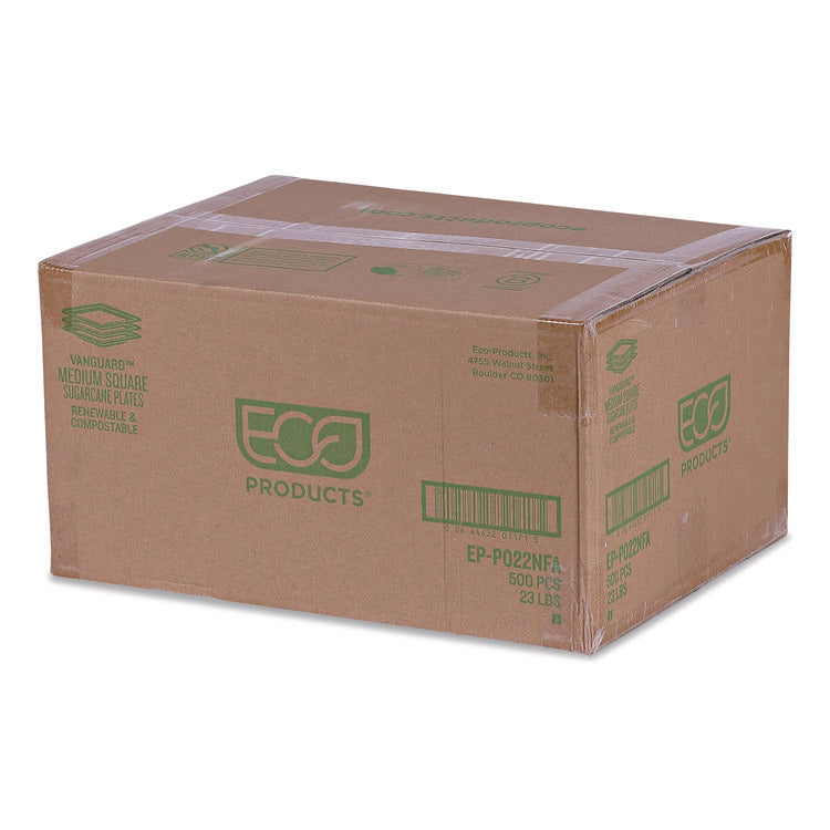 Vanguard Renewable and Compostable Sugarcane Plates, Plate, 7.87 x 7.87, White, 500/Carton