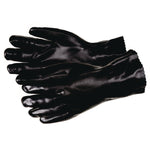 Double-Dipped PVC Gloves, 14" Long, Large, Black, 12 Pairs
