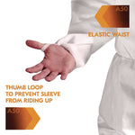 A50 Breathable Splash and Particle Protection Overalls, White, X-Large, 25/Carton
