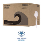 Mediumweight Polypropylene Cutlery, Spoon, 5.31", Plastic, White, 1,000/Carton