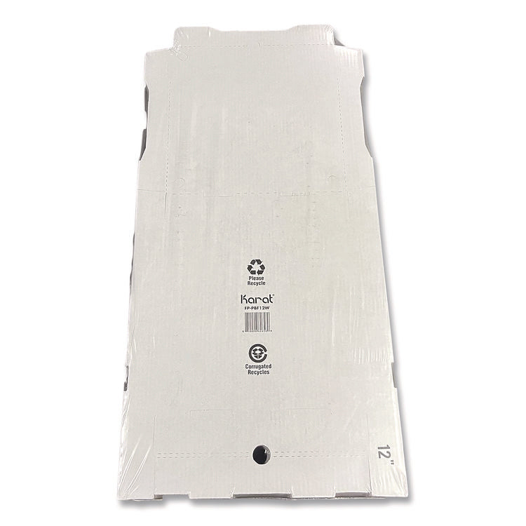 Corrugated Paper Boxes, 12 x 12 x 1.97, White/Brown, 50/Carton