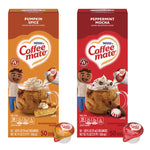 Liquid Coffee Creamer, Peppermint Mocha/Pumpkin Spice, 0.38 oz Mini Cups, 50/Pack, 4 Packs/Carton