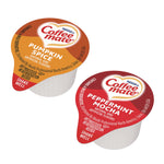 Liquid Coffee Creamer, Peppermint Mocha/Pumpkin Spice, 0.38 oz Mini Cups, 50/Pack, 4 Packs/Carton